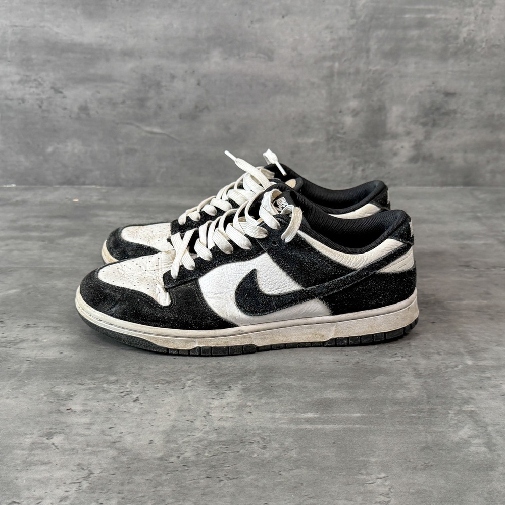 Nike Dunk Low Black White Panda Suede Sneakers